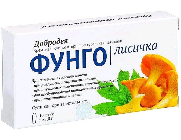 Изображение товара Добродея Фунго с лисичкой Сашера-Мед 10 суппозиториев Добродея Фунго с лисичкой Сашера-Мед 10 суппозиториев фотография