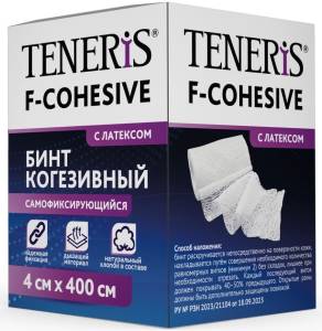 Бинт когезивный Teneris F-Cohesive cамофиксирующийся с латексом 4см*400см