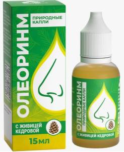 Капли для носа Олеоринм кедр и живица Алтайский нектар 15мл
