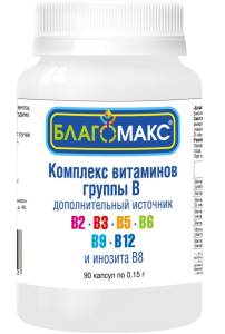 Благомакс комплекс витаминов группы B 90 капсул